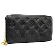 Authentic Louis Vuitton M81510 Zippy Wallet Monogram Embossed Lamb Leather Black