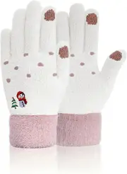Women's warm gloves, knitted warm gloves, elastic fluffy women's gloves, winter wool lining