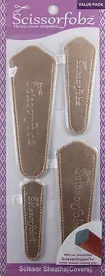 SCISSORFOBZ Designer Scissors Sheath Cover 4pc Pack Matt Gold Color