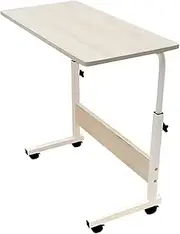 TOMVAES C-Shaped Laptop Desk, Height Adjustable Table, Steel Frame Mobile Standing Table, Computer Desk Stand, 40*60*60-89cm, Modern Style, Walnut Finish
