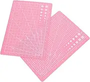 HEALSOPTHY 2Pcs Double Sided Self Healing Cutting Mat Gridded Rotary Craft Board for Sewing Quilting Scrapbooking DIY Projects Versatile Pink Mat for Creative Endeavors