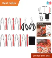 Professional Seafood Tools: 24-Piece Cracker & Sheller Set with Ergonomic Design