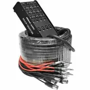 16 Channel 100 Foot XLR Low Profile Snake Cable with 4 TRS Returns PA/DJ Stage