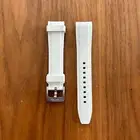 20mm WHITE Vulcanized Caoutchouc rubber Strap Rolex SEAMASTER