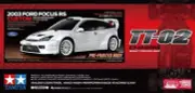 Tamiya 47495 1/10 RC Car TT02 Ford Focus RS Custom 2003 White Pre-painted Kit