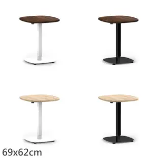 MOTTI 電動升降桌 Solo 2 兩節式 單腳邊桌 咖啡桌 工作桌 茶几(升降範圍67-107cm)(深木色)
