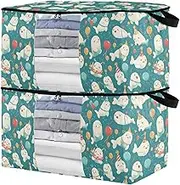 sanluoli 90L 2 Pack Under Bed Storage Boxes with Reinforced Handles, clear window Closet Containers For Organizing