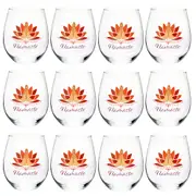 12PK Tallulah Wellness Stemless Wine Glass Tumbler Drinkware Zen Clear