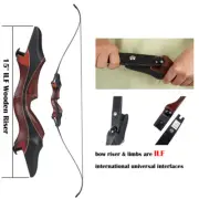 58" Takedown ILF Recurve Bow 20-50lb For Hunting and Target 15" ILF Wooden Riser