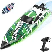 VOLANTEXRC Brushless RC Boats for Adults, 32km/h High Speed Remote Control Boat with Rechargeable Battery for Lakes, 2.4 GHz Fast RC Boat for Adults 79706(Green)