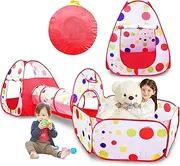 Peeokuo 3 in 1 Kids Play Tent with Tunnel, Tent House for for Toddlers, Baby, Boys & Girls, Toddler Pop Up Playhouse Toy Baby Indoor/Outdoor, Gift 3+ Year Old Child (3Pcs Classic Play Tent)
