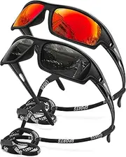 [AWGSEE] Polarized Sports Sunglasses for Men 100% UV Protection Wrap Around Unbreakable Sun Glasses for Fishing Driving