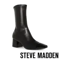 在飛比找momo購物網優惠-【STEVE MADDEN】ELISHA 拼接粗跟窄口短靴(