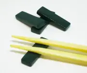 Glass Chopstick Holder, Set of 4-Dark Green