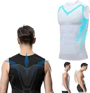 [WDNSYG] Qiawi Shaping Sleeveless Shirt, Menionic Tourmaline Posture Corrector Vest 2024 New (White,S)