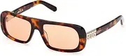 [GCDS] GD0039 52E Dark Havana 54/16/140 Unisex Sunglasses, 52e Dark Havana, 54/16/140