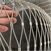 SXEVZOO 304 Stainless Steel Rope Net, 1.5mm/10cm Flexible Cable Balustrade Mesh, Balcony Safety Net, for Football Field Garden(1.2x18m)