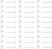 [Briana Williams] 30pcs Plastic Earring Retainers Clear Pins and Back Rubbers Stoppers 0.8mm Transparent Invisible Ear Lobe Piercing