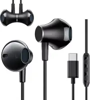 USB C Headphones, USB Type C Earbuds Magnetic Wired Earphones with Microphone