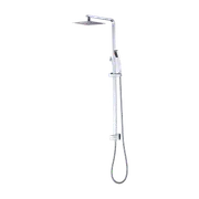 WELS 8" Rain Shower Head Set Square Dual Heads Faucet High Pressure Hand Held
