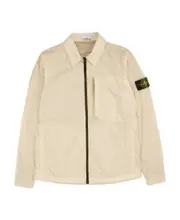 Stone Island Compass Patch Collared Zip-Up Jacket L gypsum color