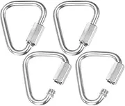 uxcell 4-Pack Quick Chain Link Connector, M5 3/16" 316 Stainless Steel Triangle Locking Repair Chain Links for Swing/Camping/Hiking/Backpack, Twist Key Ring Screw Chain Link [Silver]