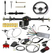760mm Go Kart Rear Axle Kit + 48V 1000W Differential Motor + Front Steering ATV