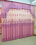 新款高檔韓式蕾絲繡花窗簾窗紗 加厚底布客廳臥室陽臺遮光簾 定做