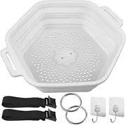 Silicone Ice Bath Tub Bucket for Bathing, Arctic Ice Shower Kit for Recovery, Portable Quick Ice Bath Barrel Mini, Foldable Ice Shower Basket for Athletes Cold Water Therapy (White)