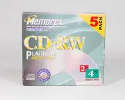 Memorex CD-RW 5 Pack Platinum BRAND NEW In Package