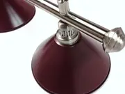 Pool Snooker Billiard Table Lighting - LARGE Brushed Light (4 x Burgundy Shades)