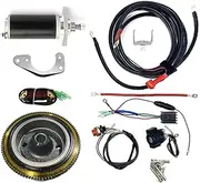 starter Electric Start Conversion Kit Compatible With Mercury Tohatsu 15hp 18hp 2 Stroke Outboard Motor Flywheel Starter Motor(With coil)