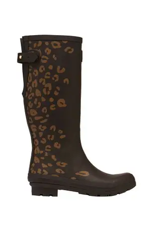 跩狗嚴選 特價代購 英國 JOULES 可調整 WELLIES Boots 咖啡色 豹紋 棕色 霧面 可調整 筒圍 長筒 雨靴 雨鞋 高筒 附鞋盒