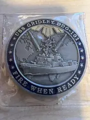 SALE-USS Gridley DDG 101 Chief Petty Officer Mess USN Navy Challenge Coin