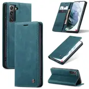 CaseMe Samsung Galaxy S22+ Plus 5G Classic Folio PU Leather Case Cover [Teal Green]