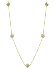 14K Diamond .14 ct. Flower Station Necklace
