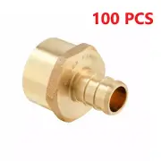 EFIELD 100 PCS 1/2" PEX X 1/2" FEMALE NPT ADAPTER BRASS CRIMP FITTING