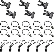 Keadic 22Pcs Backdrop Clips Clamps Kit Includes Metal Heavy Duty Spring Clamps, Adjustable Elastic Clamps Holders and Drapery Ring Clips for Video Studio Background Muslin