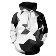 Nevenka Boys Girls Hooded Realistic 3D Diamond Digital Print Sweatshirt Baseball Jersey-WhiteBlack