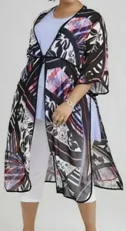 TS TAKING SHAPE plus sz S-M 18 Bon Voyage Kimono Light sheer Jacket NWT rrp$150