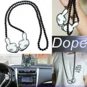 Micky Two Middle Finger Rearview Mirror Hanging Charm Dangling Pendant Ornament