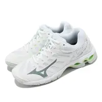 在飛比找Yahoo奇摩購物中心優惠-Mizuno 排球鞋 Wave Voltage 女鞋 白 綠