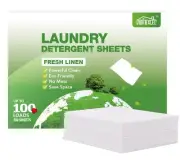 Laundry Detergent Sheets Fresh Scent Eco-Friendly, 100 Loads, 50 Washer Sheets