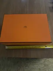 Authentic Hermes Empty Shoe Gift Storage Box Orange