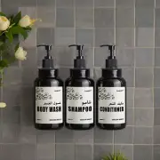 500ml/16oz Soap Dispenser Black Shower Pump Soap Bottles Wall Mounted Container