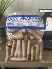 36 Rolls Preformed Assorted Coin Wrappers Tubes Pennies, Nickels, Quarters