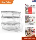 Elegant Glass Food Storage Containers Set of 3 with Extra Lid - Airtight Mastery