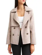 [Belle & Bloom] I'm Yours Beige Wool Blend Peacoat