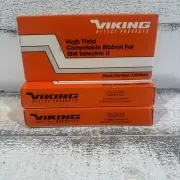3 IBM SELECTRIC II TYPEWRITER CORRECTABLE FILM RIBBONS (Viking)