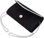 [SAFIGLE] Handbag Bridal Prom Ladies White Clutch Purses for Women Clutch Bag Wedding Purses for Bride Fashionable Clutch Bag Women Bags for Women Prom Bags Party Guest Black Rhinestones